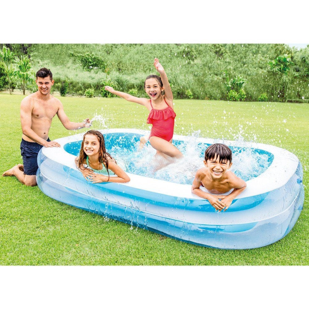 Intex Swim Center Family Pool – Large Inflatable Pool (8.5 Feet x 6 Feet x 22") | Age 6+