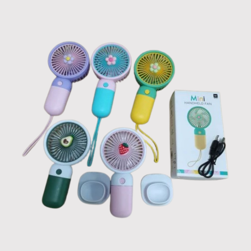 Mini Handheld Fan – USB Rechargeable Portable Fan with Wrist Strap