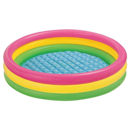 Intex Pool – Large 3-Ring Inflatable Kids Pool with Cushioned Floor | (5 Feet x 13")