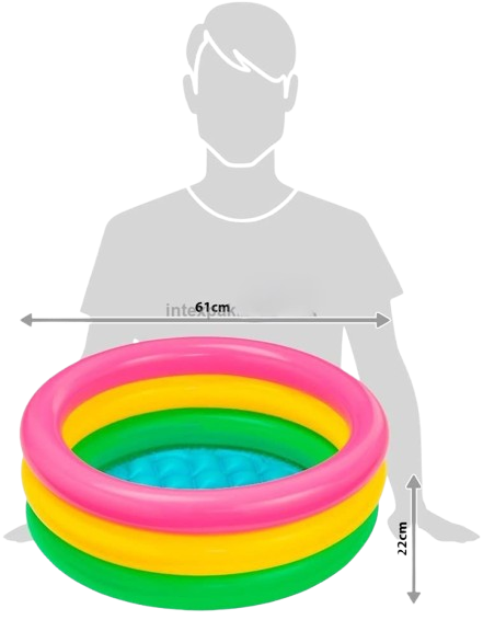 Intex Sunset Glow Baby Pool – 2 Feet Inflatable Kids Pool | Wet Set Collection