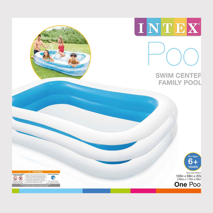 Intex Swim Center Family Pool – Large Inflatable Pool (8.5 Feet x 6 Feet x 22") | Age 6+