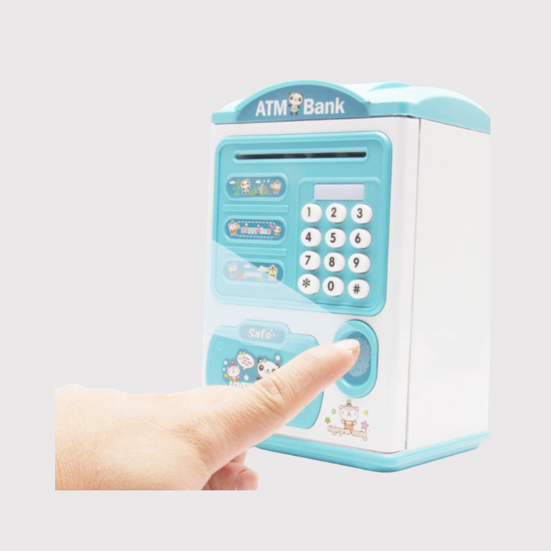 Kids ATM Bank Toy - Electronic Piggy Bank with Fingerprint & Password Security