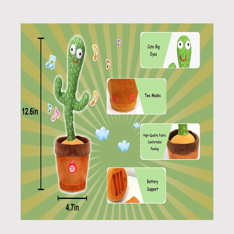 Rechargeable Dancing Cactus Toy | Musical Singing Toy
