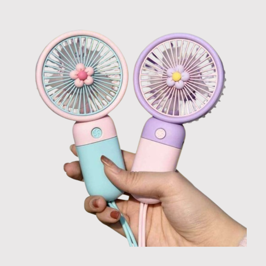 Mini Handheld Fan – USB Rechargeable Portable Fan with Wrist Strap