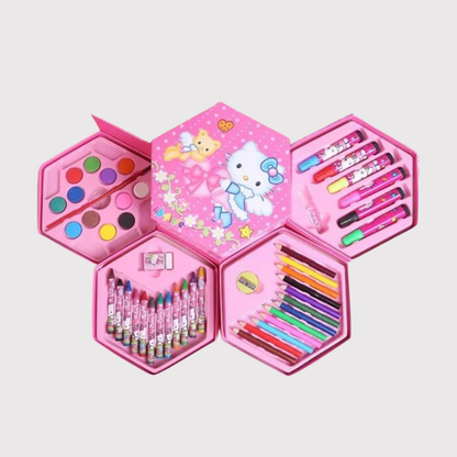46 Piece Colour Kit for Kids - Space Theme Art Set | Drawing & Colouring Supplies