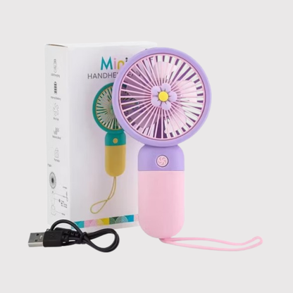 Mini Handheld Fan – USB Rechargeable Portable Fan with Wrist Strap