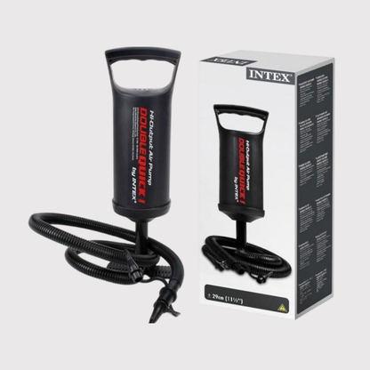 INTEX Double Quick I Hi-Output Hand Air Pump – Inflator with Hose & Nozzles