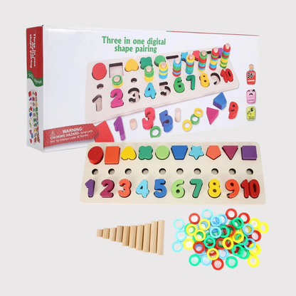 3 in 1 Digital Shape Pairing Toy - Numbers, Shapes & Colours Learning Set for Kids
