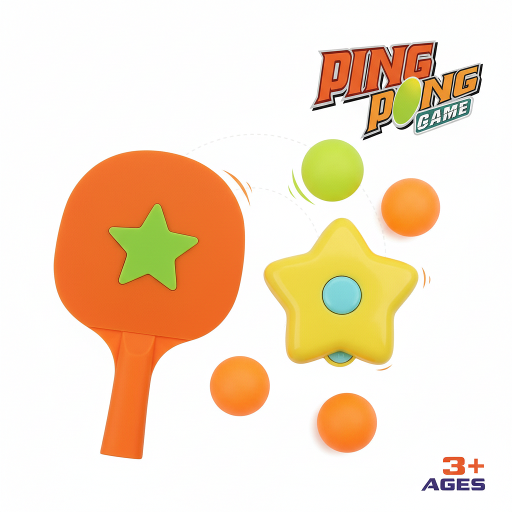 Kids Ping Pong Game Set – Star Launcher & Paddle Ball Toy for Boys & Girls